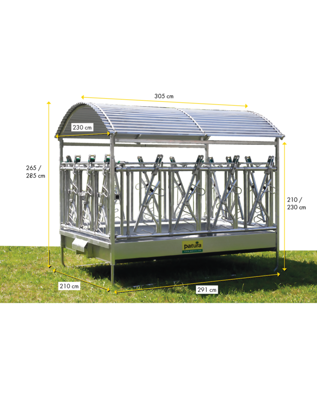 Patura Grote balenruif, vastzetvoerhek en dak 2,85 x 2,05 m