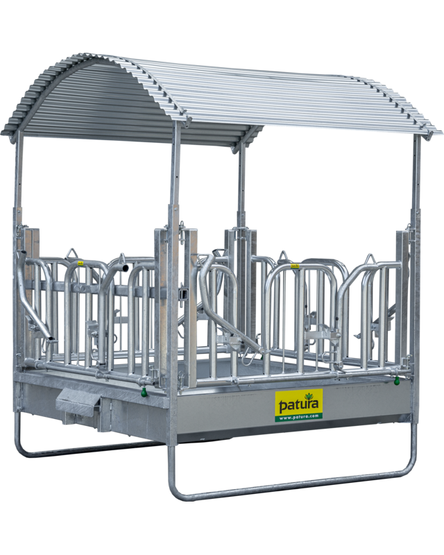 Patura Professionele vierkante ruif met zweeds voerhek, 2,00 x 2,05 m