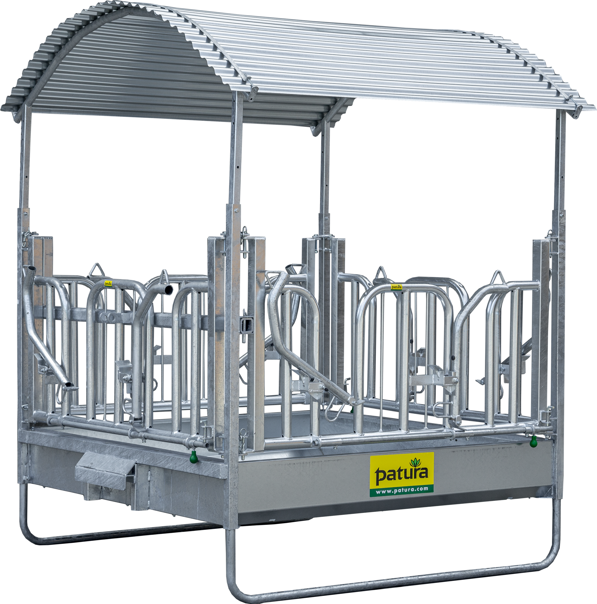 Patura Professionele vierkante ruif met zweeds voerhek, 2,00 x 2,05 m