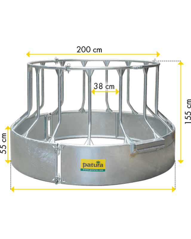 Patura Voerbesparende ronde ruif 15 voerplaatsen