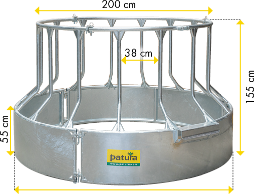 Patura Voerbesparende ronde ruif 15 voerplaatsen