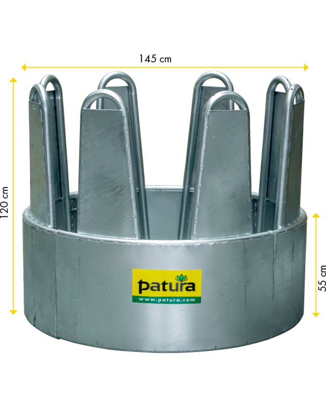 Patura Ronde ruif voor paarden, 8 voederplaats zonder driepuntsophanging