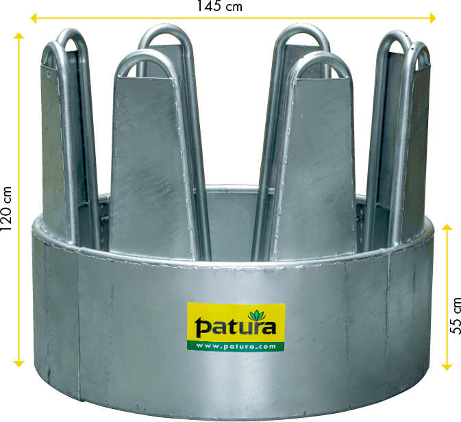 Patura Ronde ruif voor paarden, 8 voederplaats zonder driepuntsophanging