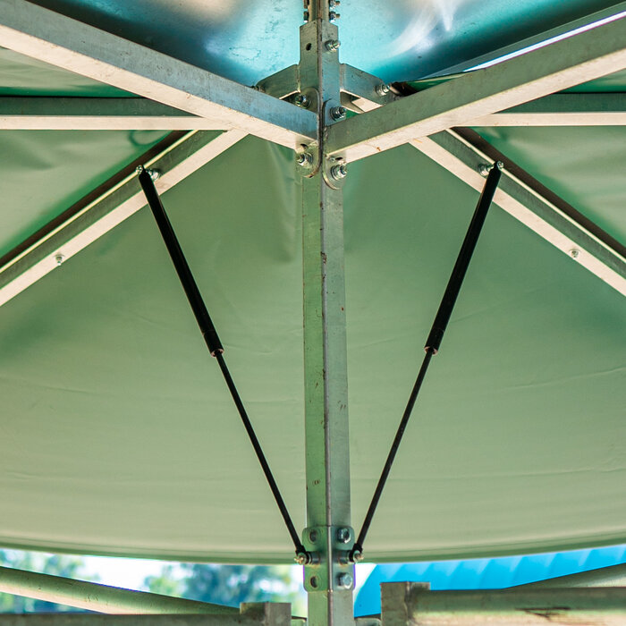 Patura Mounting set for gas pressure cylinder for weather protective feeder