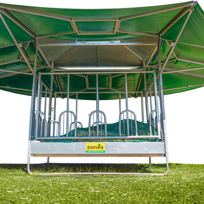 Patura Mounting set for gas pressure cylinder for weather protective feeder