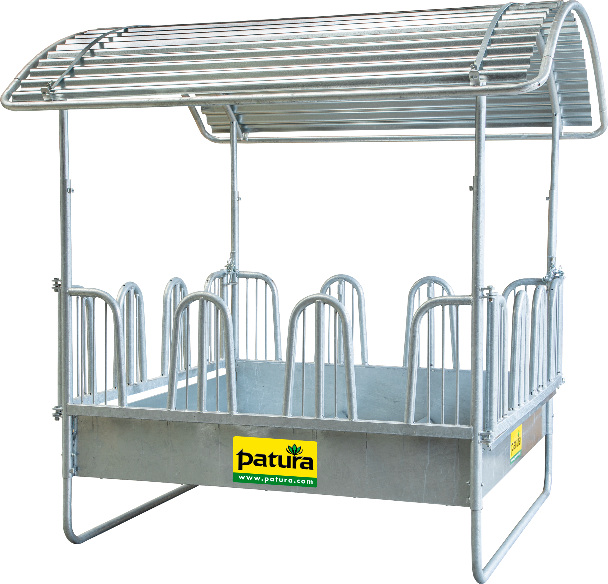 Patura Compact Rectangular Feeder with Safety Tombstone Feed Front, 12 feed spaces, w/o upper link tube