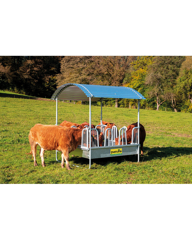 Patura Compact Rectangular Feeder with Safety Tombstone Feed Front, 12 feed spaces, w/o upper link tube