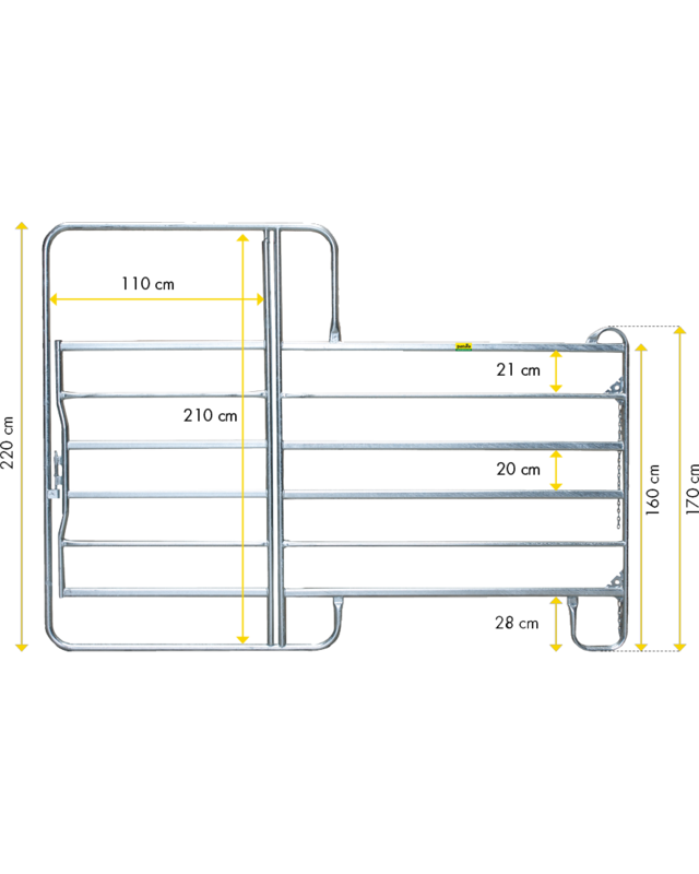 Patura Paneel met poort 3,60 m, h= 2,20 m, vz