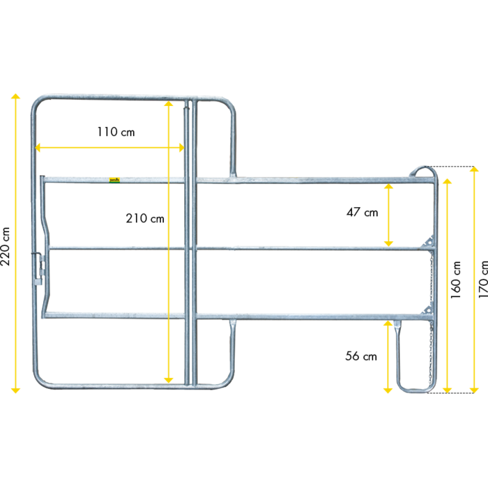 Patura Paneel-3 met poort, lengte 3,00 m, H = 2,20 m