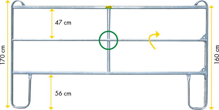 Patura Paneel-3, lengte 2,40 m, H = 1,70m