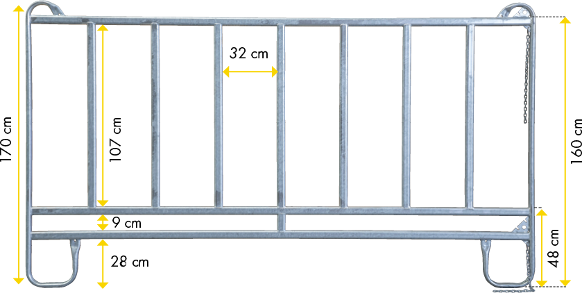 Patura Panel with Feed Front 3.00 m H = 1.70 m