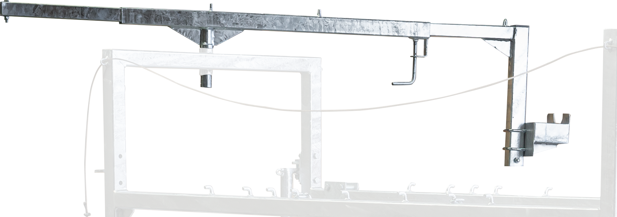 Patura Telescopische kantelbare arm met  Felx buis en gereedschapsschakelaar voor klauwbehandelbox stal en Profi M