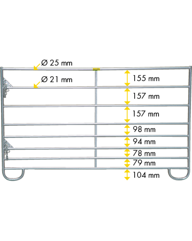 Patura Minipaneel, 1,37 m, H = 1,10 m, gegalvaniseerd