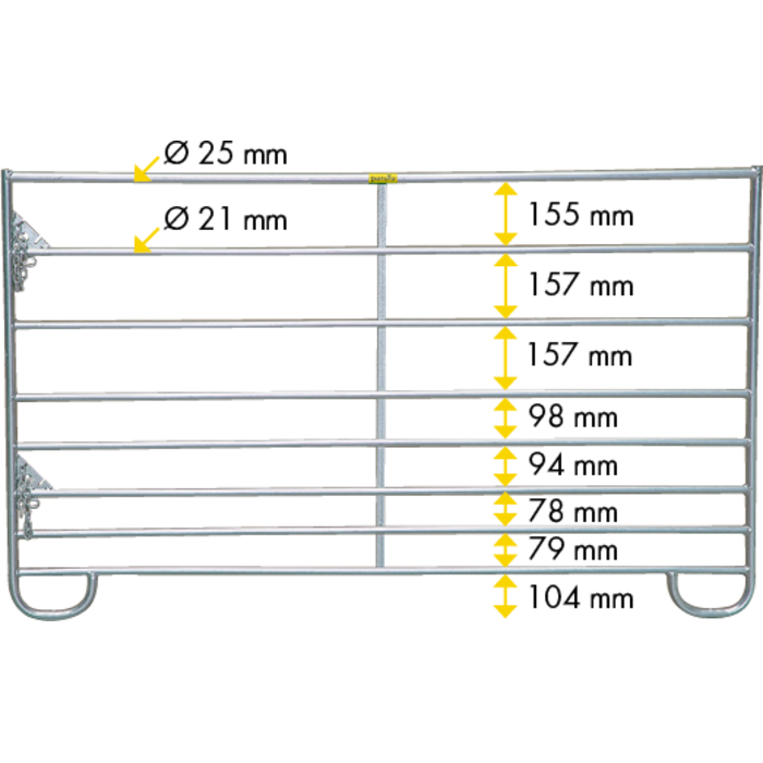 Patura Minipaneel, 1,83 m, H = 1,10 m, gegalvaniseerd