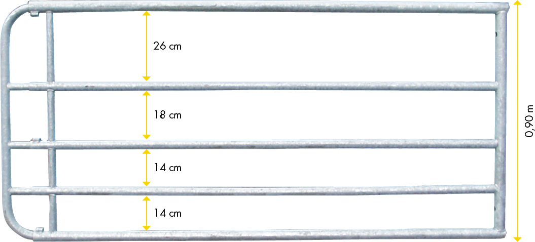 Patura Verstelbaar Weiderasterpoort 90cm, lengte 1,10-1,7m, gegalvaniseerd, incl. montageonderdelen