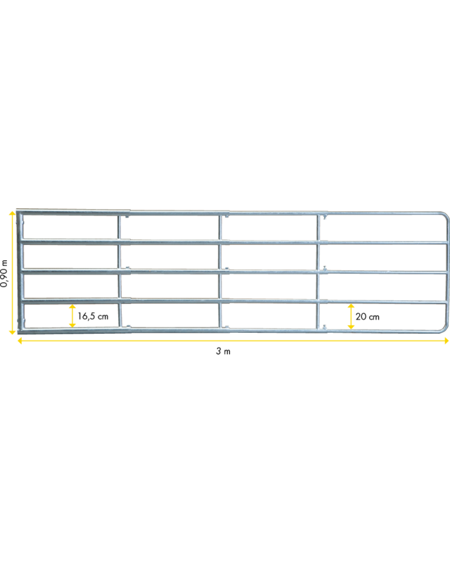 Patura Drievoudig verstelbare schrikdraadpoort Compact, lengte 1,25 - 3,00 m, hoogte 90 inclusief montage onderdelen