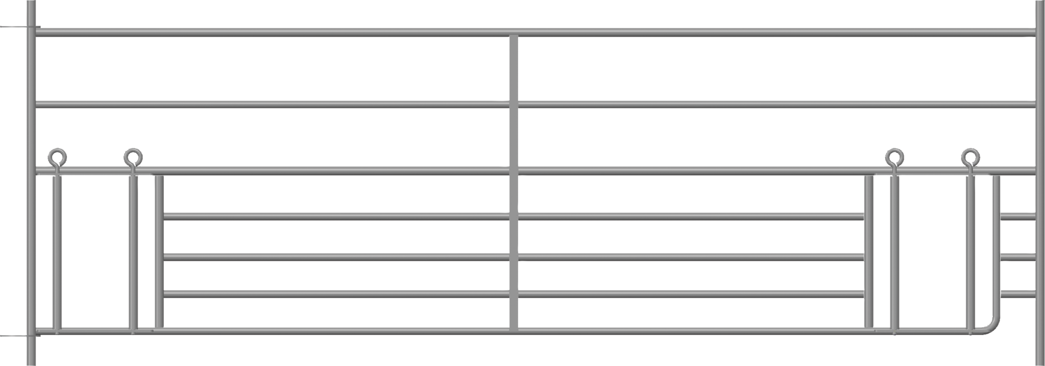 Patura Steekfix hek met dubbel lammetjes kruipgat, lengte 2,75m, hoogte 0,92m