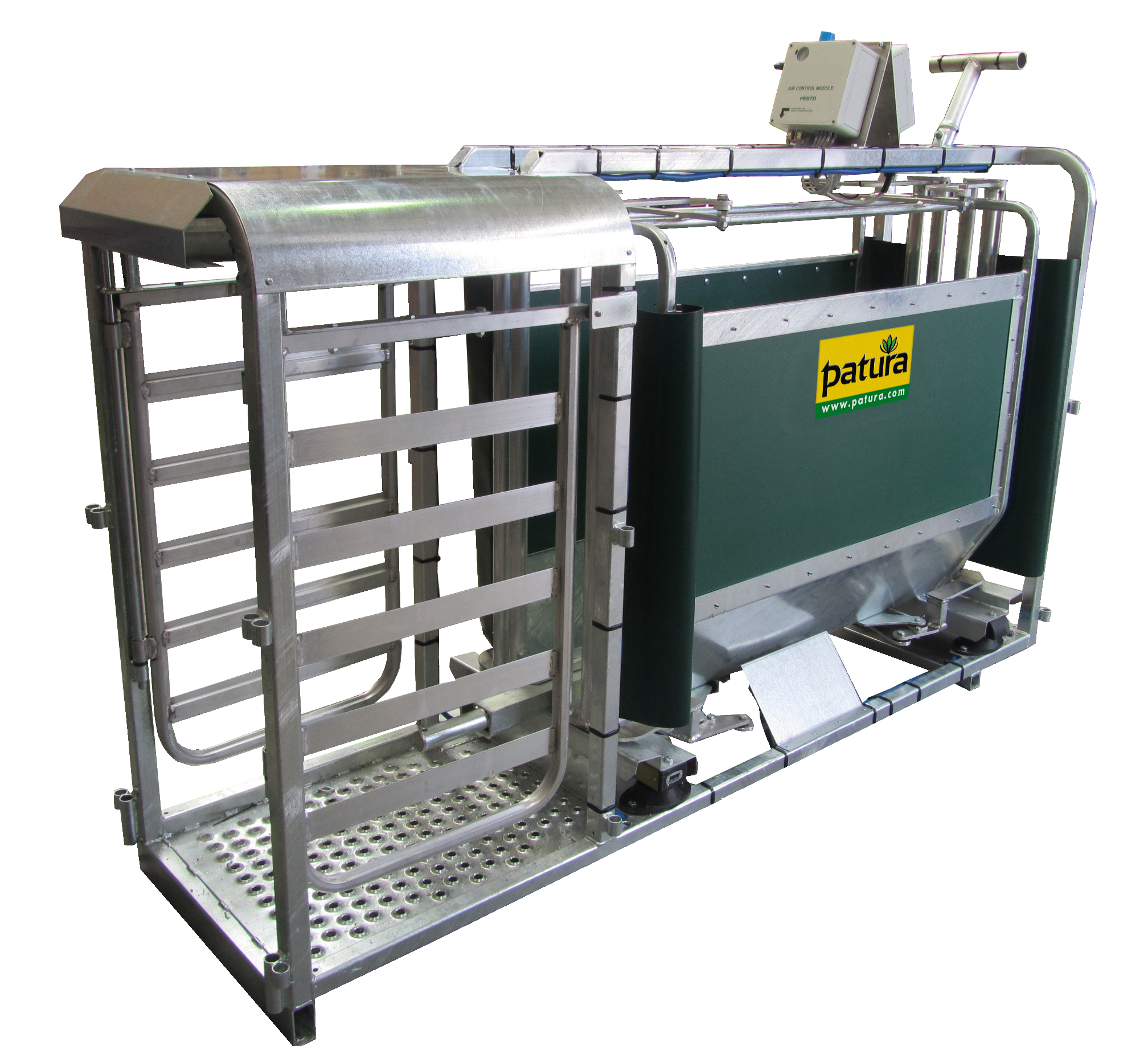 Patura 3-weg weeg en sorteerbox, met persluchtbediening