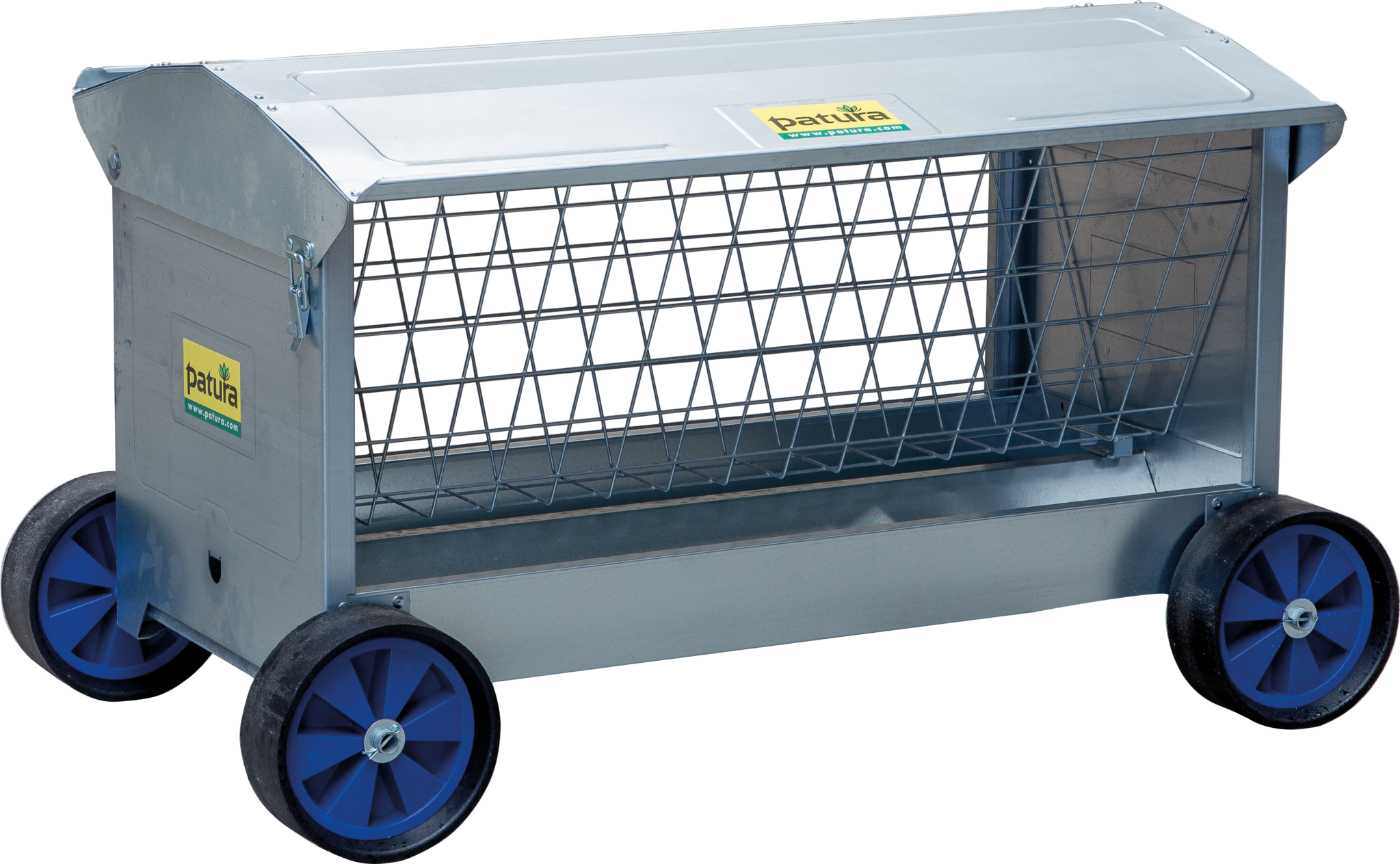 Patura Hooiruif met wielen, L=1,25 m met dak, voor lammeren en schapen