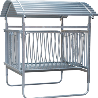 Patura Vierkante ruif voor geiten, zonder dak, ronde balen tot Ø1,40m