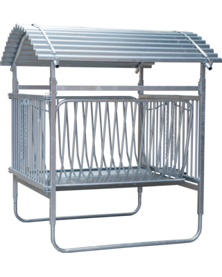 Patura Vierkante ruif voor geiten, zonder dak, ronde balen tot Ø1,40m