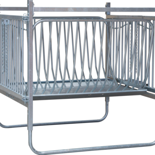 Patura Vierkante ruif voor geiten, met dak, ronde balen tot Ø1,40m