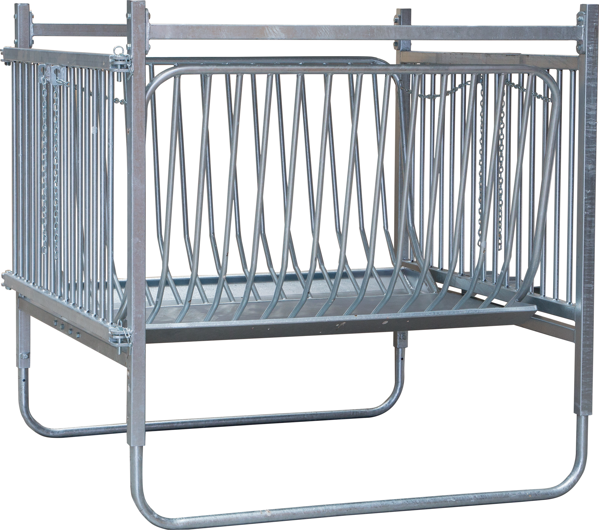 Patura vierkante ruif voor schapen en geiten met horens zonder dak, verzinkt