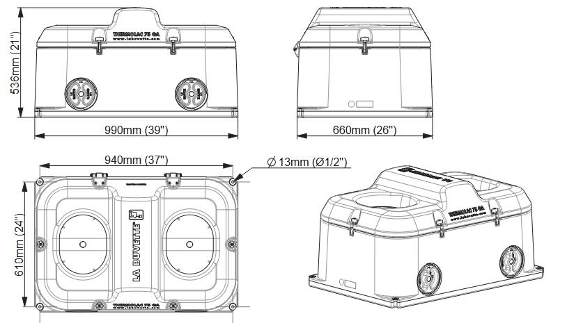 Patura Thermolac 475B, 2 schalen, 75 l.