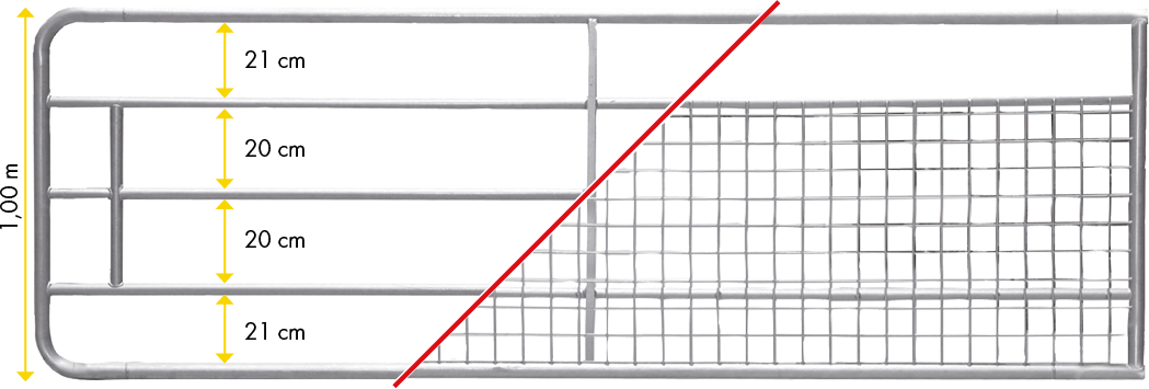 Patura Weidepoort met gaas 3,00 m, gegalvaniseerd, incl. montageonderdelen