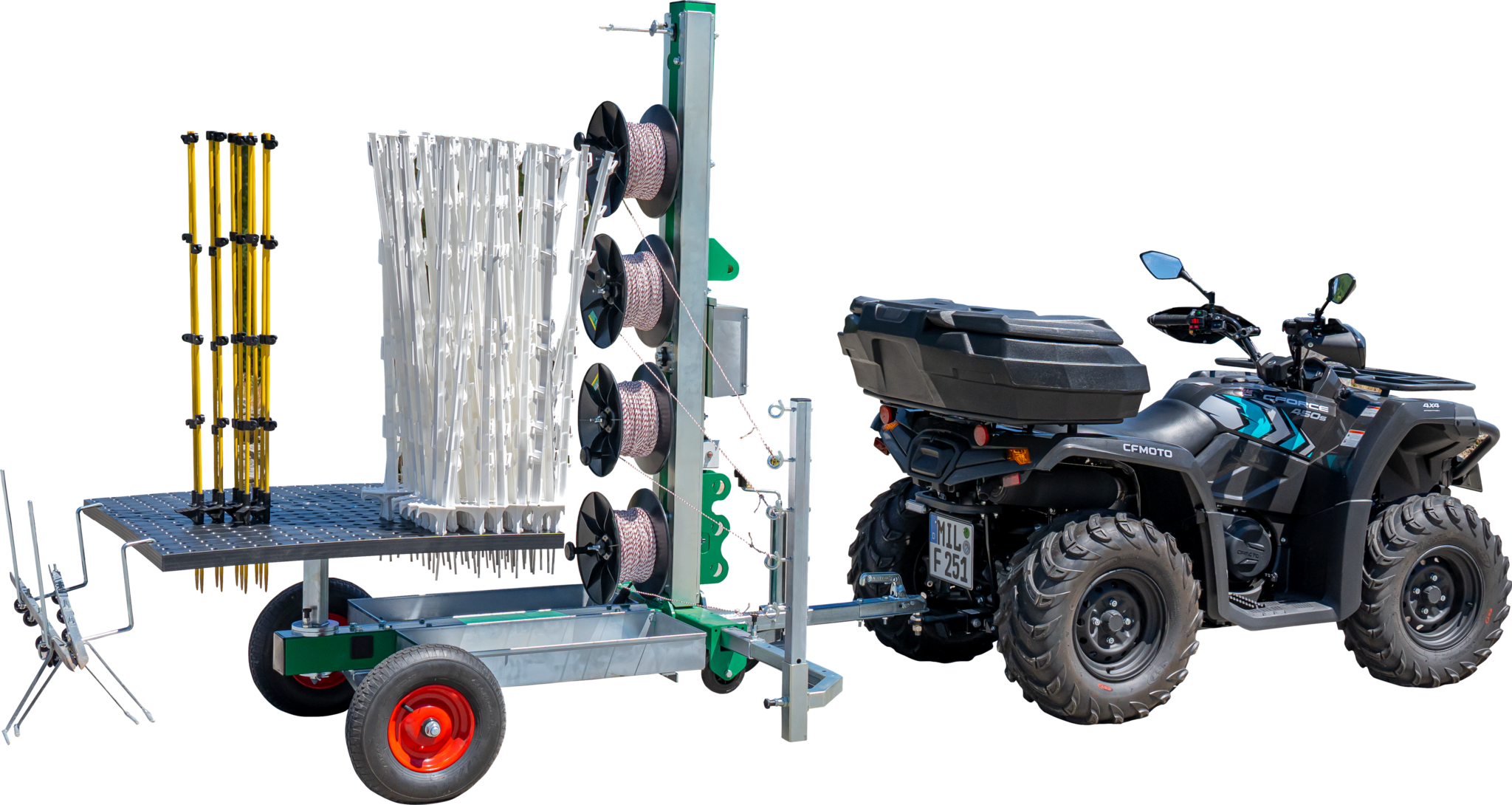 Patura Tornado Master 5.0 voor ATV Omheiningsmachine met chassis en schacht