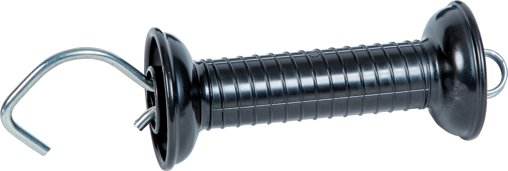 Patura Poortgreep met haak, met trekveer, zwart