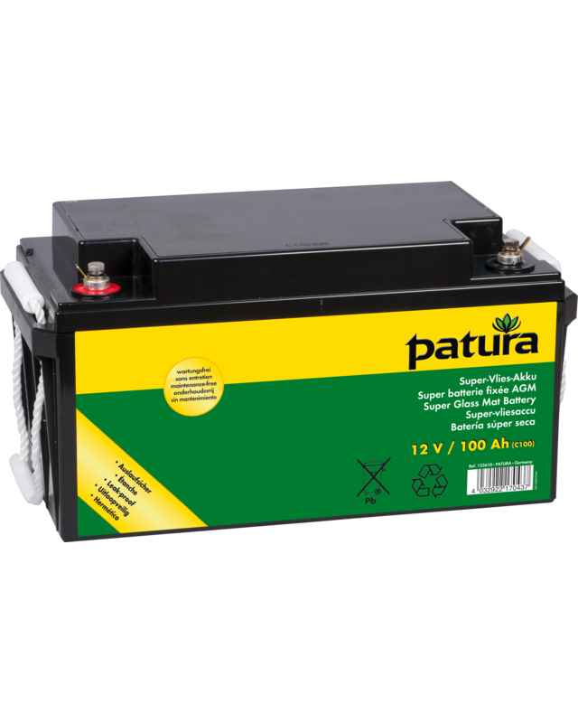 Patura P4600 with Safety Box XL, Solar Panel 110 W, super glass mat battery 100 Ah, earth stake + stabilisation foot