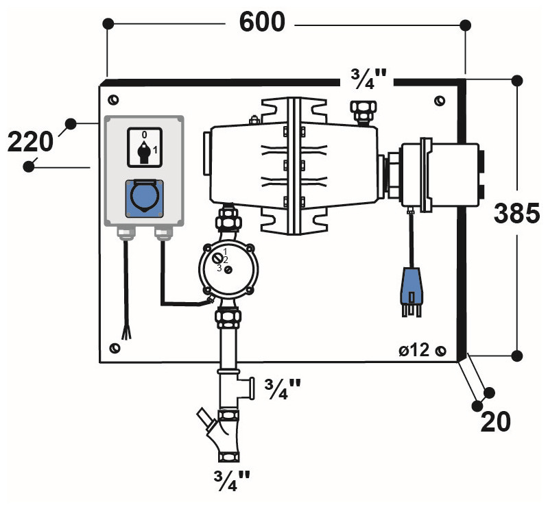 Patura Rondpompverwarmingsysteem model 303