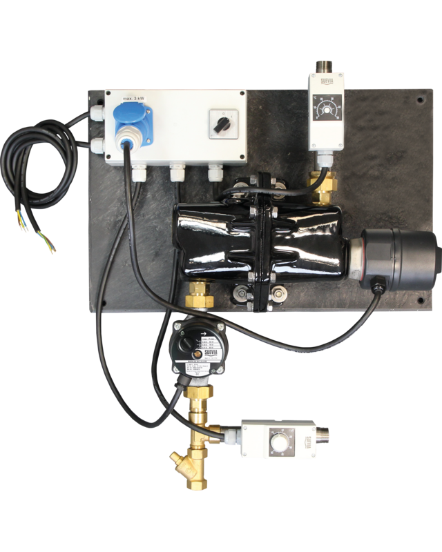 Patura Rondpompverwarmingsysteem mod. 317 met terugloop temperatuurregeling 230 Volt, 3000 Watt