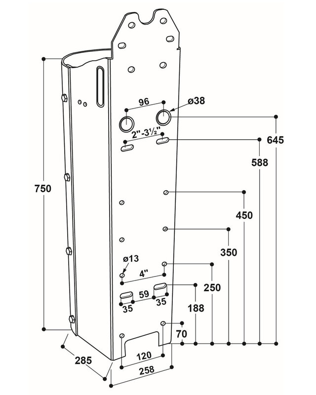 Patura Staalpaal voor Mod. 25R hoogte 80cm, verzinkt