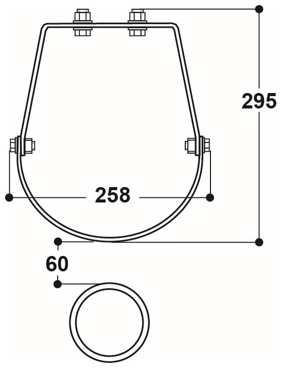 Patura Staalpaal voor Mod. 25R hoogte 80cm, verzinkt
