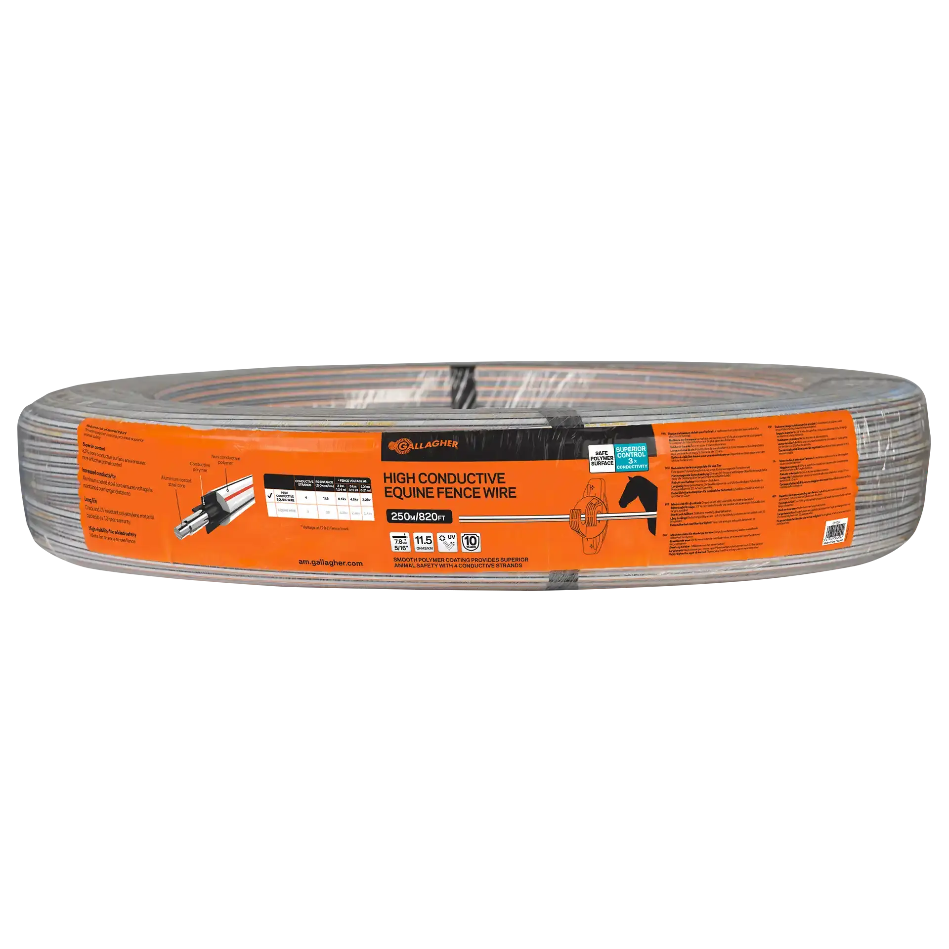 Gallagher TurboStar Equifence Permanentkabel (wit, 250m)