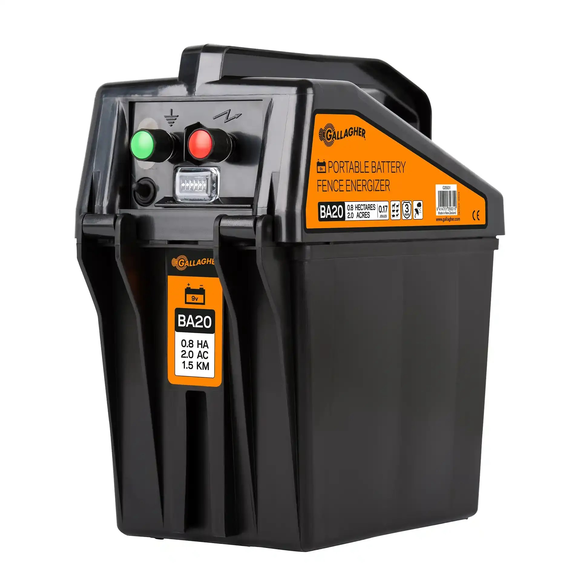 BA20 9V batterij schrikdraadapparaat (0,17J - 9V/12V)