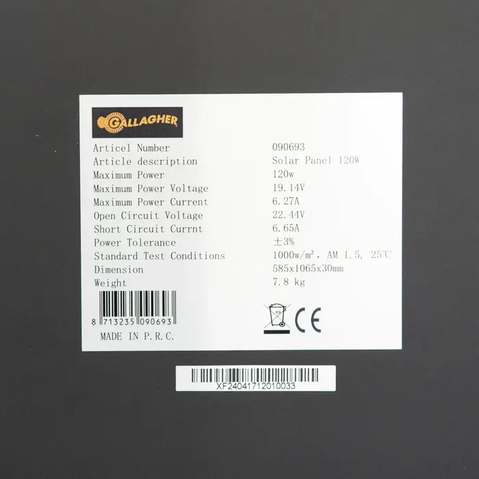 Zonnepaneel 120w incl. regulator