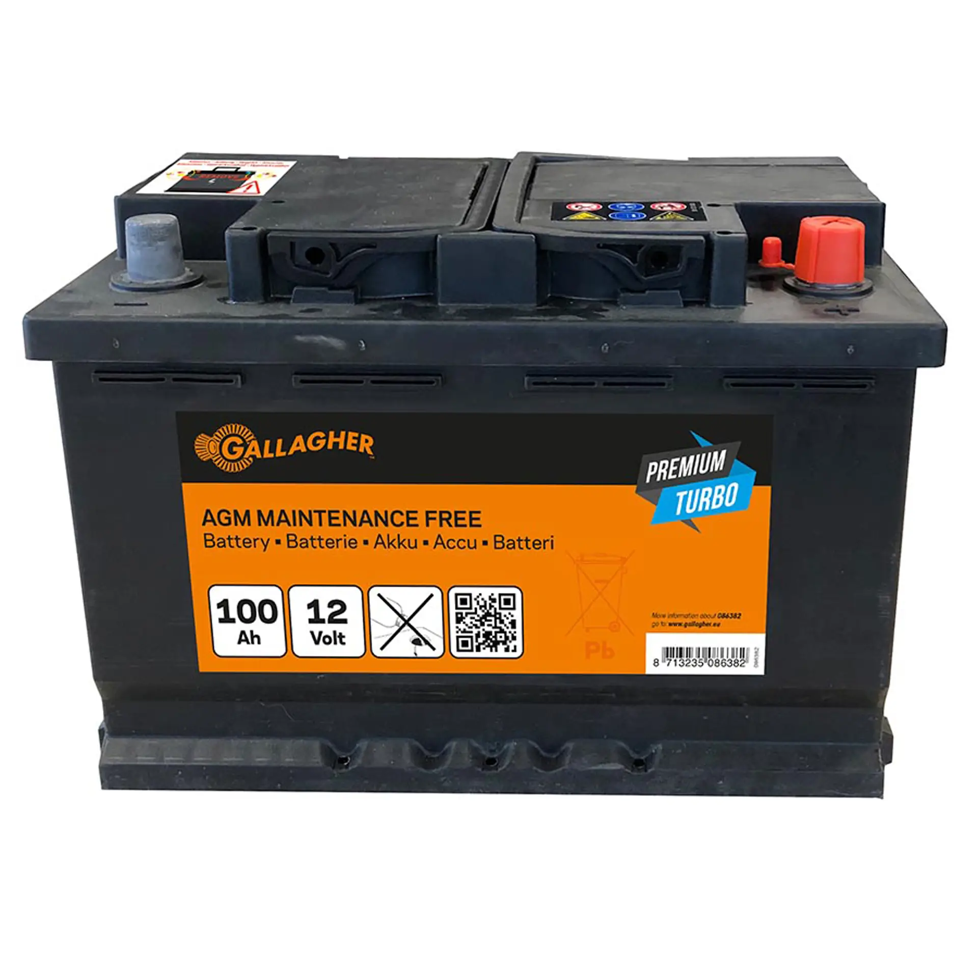 Gallagher Accu 12V/100Ah Premium Turbo AGM - 353x175x190