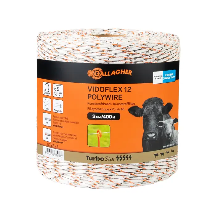 Gallagher Vidoflex 12 TurboLine (wit, 400 meter)