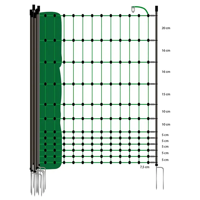 Gallagher Kippennet, 112cm, 50m, groen (dubbele pen)