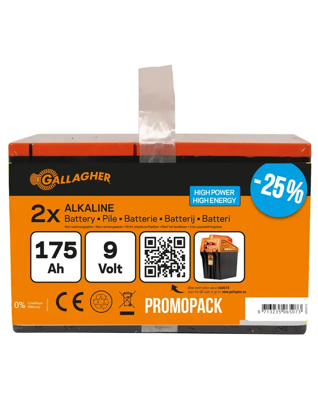 9V Powerpack Alkaline batterij