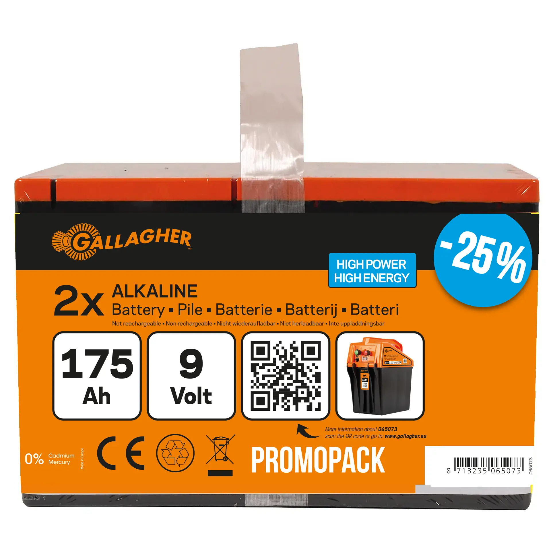 Gallagher Powerpack batterij duopack (9V, 175Ah)