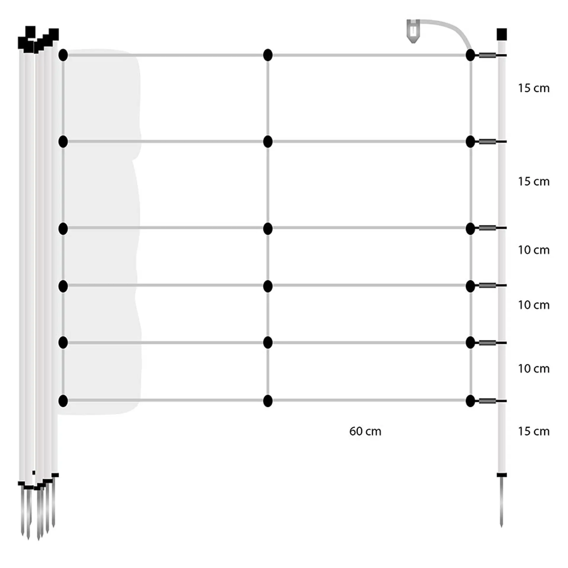 Gallagher Wilde zwijnen net, 75cm, 50m (enkele pen)