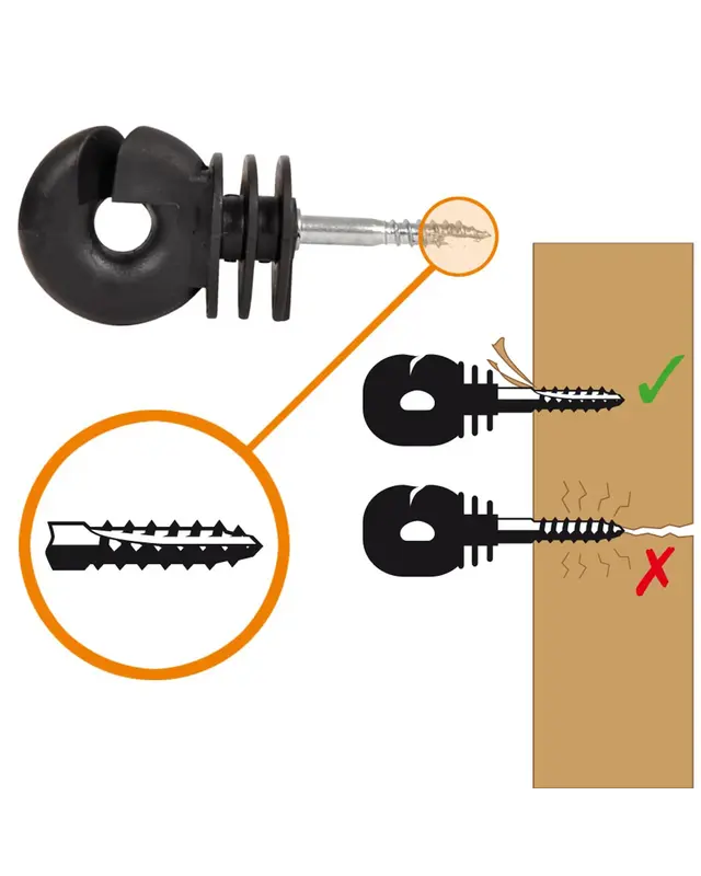 BS Schroef-ringisolator hout klein