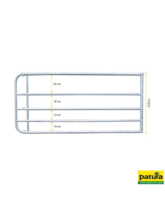 Patura Weiderasterpoort 90cm, lengte 2,00-3,0m gegalvaniseerd, incl. montageonderdelen