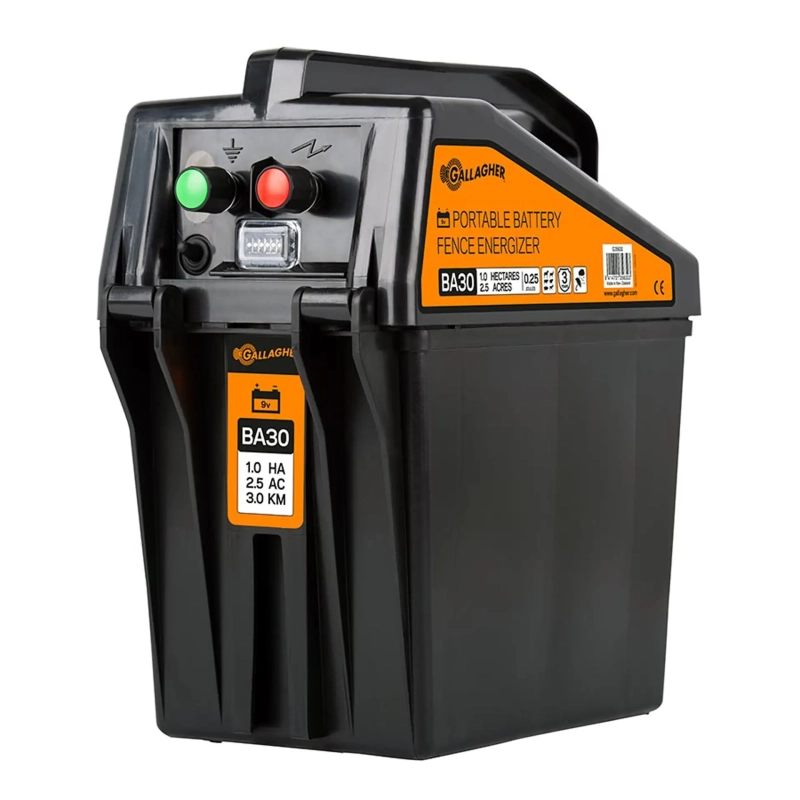 BA30 9V batterij schrikdraadapparaat (0,25J - 9V/12V) met gratis 55Ah batterij