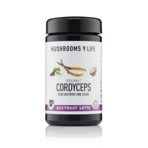 Mushrooms4Life Cordyceps Rode Biet Paddenstoelen Latte Bio