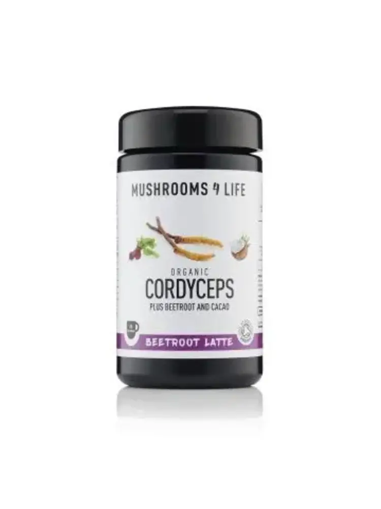 Mushrooms4Life Mushrooms4Life Cordyceps Rode Biet Paddenstoelen Latte Bio